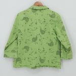 Embroidered Paisley Floral Button Front Shacket Womens Green 3/4 Sleeve Size L Size L Photo 5
