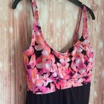 Calypso Cove Pink Floral Print Black Swim Dress Size 12 NWOT Photo 3