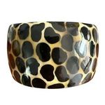 Safari By Design Bangle Bracelet Handcrafted In Africa Wide Animal Print Resin Black Photo 0