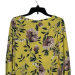 Loft Womens Dress Floral Stretch Long Sleeve Cuffed Mini Shift Boatneck Yellow 6 Photo 11