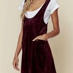 Sage The Label Birkin Wine Velvet Jumper Mini Dress Women’s Size M Pockets Photo 0