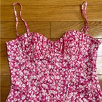ZARA  Floral Corset Bodysuit Pink & White thin streps sleeveless Sz L Photo 5