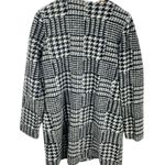 Nanette Lepore Wool Houndstooth Black Knee Length Jacket Sz M Button Front Photo 4