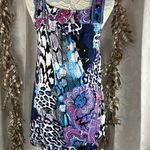 Joyous & Free Beaded Boho Tunic Tank Top M – Vibrant & Flowy 90 Lisa Frank Vibes Blue Size M Photo 3