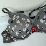 Aerie  Brooke Padded Bra Sz 34B Grey Floral Lace Trim Photo 3