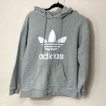 Adidas Heather Gray Hoodie with White Logo Photo 0