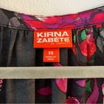 Target Kirna Zabête at Blouse Florals on Black Tie Neck Long Sleeves Sz XS EUC Photo 3