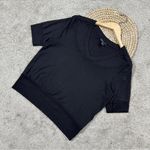 Athleta  Women’s Step Forward Sweatshirt Tee V-Neck Shortsleeve in Black M Photo 1