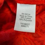 Coldwater Creek  Dark Coral Botanical Print 3/4 Sleeve Button Down Top Q3 Photo 3