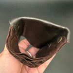 Vintage Handcrafted Brown Soft Leather Snap Button Wrist Wallet Photo 6