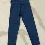 Aeropostale Laser Cut Floral Cropped Yoga Leggings Blue Activewear Women's Small Photo 4