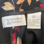 Christopher & Banks Christopher & BanksL Midi Skirt Women’s Size 6 Red BrownFloral Pattern On Black Photo 5