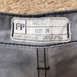 Free People  Women’s Distressed Gray Black Rosettes Raw Hem Denim Jean Shorts Photo 6