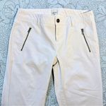 Ecru Stretch Mid Rise Slim Straight Zip Pocket Winter White Pants Women’s 2💚 Photo 1