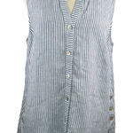 J Jill Love Linen Size LP Petite Sleeveless Top Button Photo 0