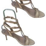 Donald Pliner Metallic Gold Snake Bone Leather Shoe New Strappy Sandal NWT $325 Size 6.5 Photo 6