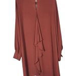 BCBGMAXAZRIA  Cynthia Terracotta Ruffle Long Sleeve Mini Dress M Photo 3