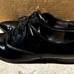 Kate Spade Carmila Leather Oxford Shoes Lace Up Pointed Toe Heels Black 9M Photo 3