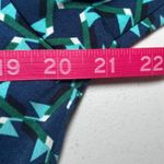 Laundry by Shelli Segal  Blue Green Geometric Blouse Drawstring Tie Mini Dress 10 Photo 6