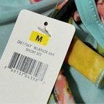 Betsey Johnson  Women’s M Aqua Turquoise Blue Floral Print Ruffle Front Tank Top Photo 7