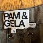 Pam & Gela EUC  Women Brown Khaki Beaded Shorts Size 12 Photo 2