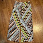Tory Burch NWT Multicolor Retro Striped Wide-Leg Cargo Trouser Pants Size 6 Photo 0