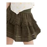 Aerie  Olive‎ Green Ruffle Mini Skirt Crochet Knit Boho Women Size Small Photo 1