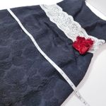 Sara Campbell Black Shimmer Jacquard Sheath Dress w/ White Lace Waistband Size 6 Photo 6