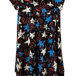 LuLaRoe  Tunic T Shirt‎ Size 10 Short Sleeve Stars Stretch Casual Teacher Grunge Photo 0