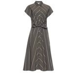 Sara Roka Draetra Striped Poplin Midi Dress Striped Multi Size US 10 IT 46 Photo 7