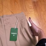 Halara Flex High Waisted Zipper Pocket Shirred Straight Work Pants Beige S NWT Photo 8