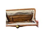 49 SQUARE MILES Leather Kiss Lock Clutch with Leopard Calf Hair Print Side Photo 4