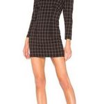 H:ours Revolve | NWT  Long Sleeve Plaid Black And White Mini Dress Size L Photo 0