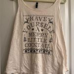 Torrid Slub Cream Christmas 'Merry Cocktail' Graphic Sleep Tank Top - size 1 Photo 0