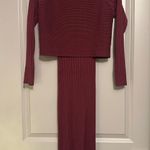 A.Peach Maroon Ribbed Dress Photo 0