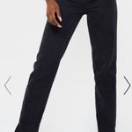Pretty Little Thing TALL BLACK RIPPED SPLIT HEM STRAIGHT LEG JEANS 12 Photo 0