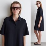 COS  Jersey Polo Mini Dress Navy Blue Minimalist Contemporary Academia Photo 3
