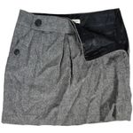 Banana Republic Banana‎ Republic Herringbone Pleated Wool Blend Mini Skirt Size 2 Gray Black Photo 2