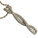 Sterling Silver 925  Twisted Pendant CZ Necklace Photo 1