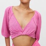 Urban Outfitters UO Lena Twist-Front Top  Pink NWT Photo 0