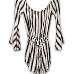 Lumiere Lined Romper Long Sleeve Scoop Neck Rayon Striped White/Multicolor S White Photo 0