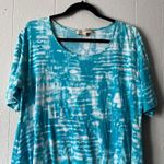 Jones New York Top Womens 1X Tie Dye Shark Bite Hem Stretch Cotton Breathable Photo 2