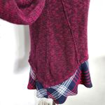 Cloud Chaser Burgundy and Flannel Twofer Sweater Photo 3