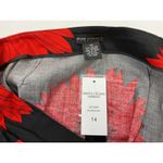 Grace Dane Lewis Workshop Skirt Black Red Sunflower Bow Pocket Knee Length SZ 14 Photo 5