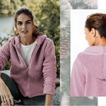 J. Jill Dusty Rose Mauve Fleece Hoodie Sweater Sweatshirt Women’s Size Large L Purple Photo 1