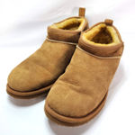 L.L.Bean Wicked Good Shearling Low Boot Womens Size 10 Chestnut Suede Booties Photo 0