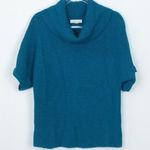 Coldwater Creek Womens Short Sleeve Cowl Neck Knit Sweater Size M Blue Office Photo 0