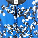 CAbi  Untamed Electric Blue Floral Handkerchief Hem Polka Dot Lined Dress Medium Photo 8