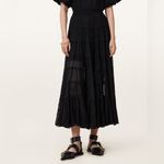All Saints Black Eva Tiered Midi Skirt Photo 1