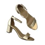 Naturalizer  Vera Gold Metallic Leather Sandals Size 10 festive Holidays chic Photo 1
